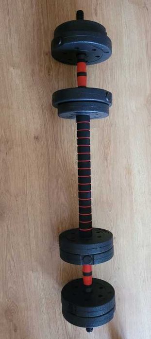 Zestaw hantle 2x10kg sztanga gryf 20KG NOWE sztangielki regulowane 2w1