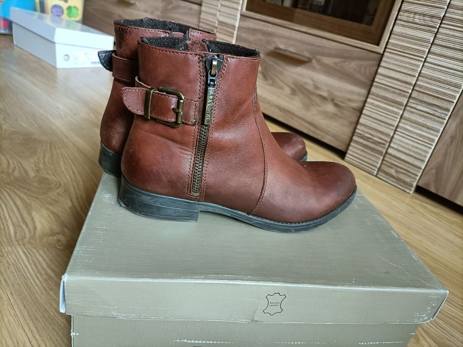 Brązowe botki skórzane Lasocki 36