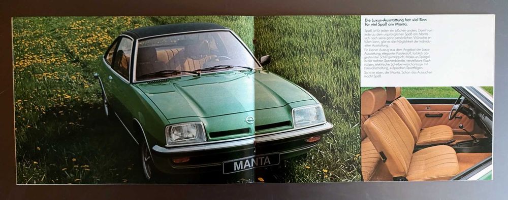 1978 brochura folheto Opel Manta E