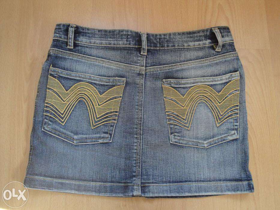 Jeansowa mini spódniczka (z laicrą) ICHI jeans b.young roz.34/roz.XS