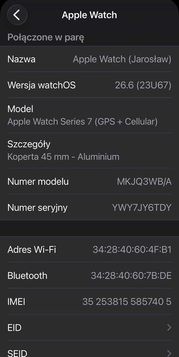 Apple Watch Series 7 45mm Starlight GPS + Cellular — stan idealny, komplet