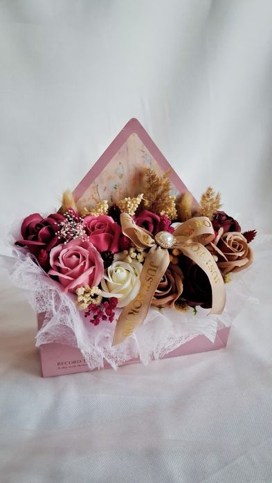 Flower box kwiaty mydlane koperta