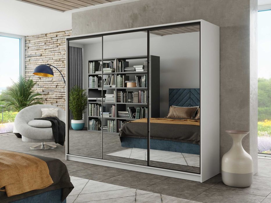 Szafa przesuwna Black 150x205x56 3xlustro 4xszuflady