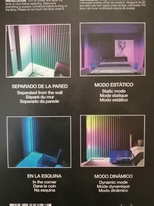 Candeeiro de Pé LED c/Comando e Sensor Som Rítmico (RGB) - Novo