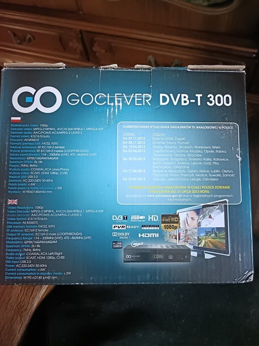Dekoder DVB-T GoClever 300 Full HD + pilot