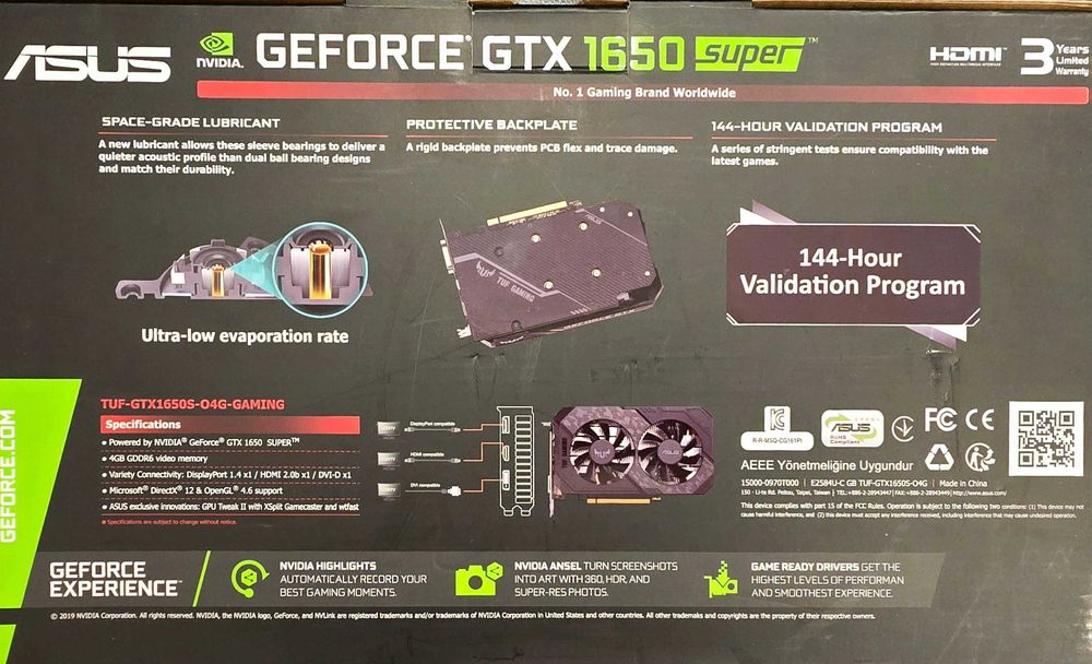 Placa Gráfica ASUS TUF GeForce GTX 1650 Super Gaming - como Nova