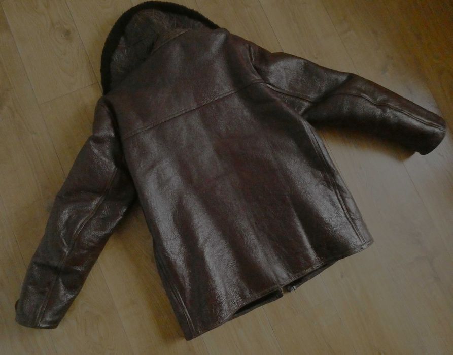 Kurtka skórzana męska skóra PILOTKA Kożuch MILITARY lotnicza L/XL