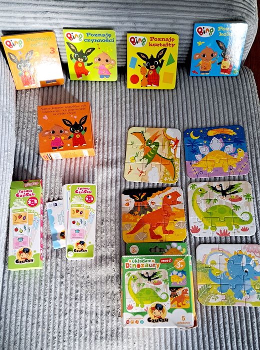 Zestaw dla dziecka 2,3 lata puzzle Czuczu dinozaury książki