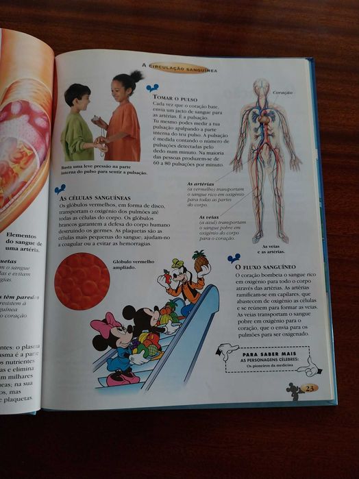 O Corpo Humano, livro didático, com personagens da Disney