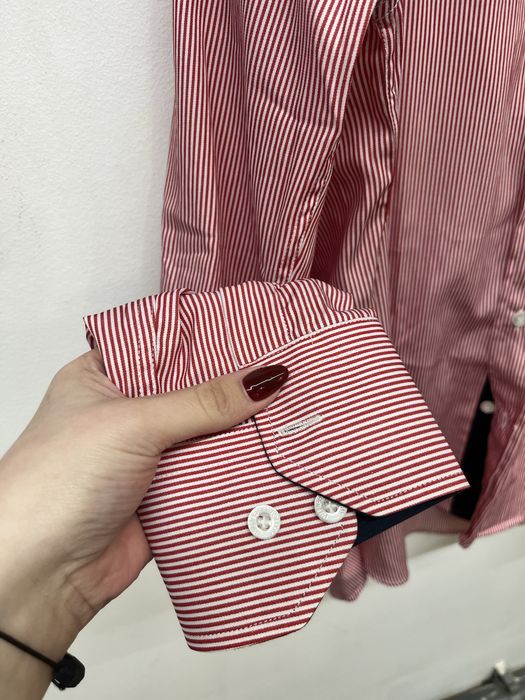 Koszula męska Tommy Hilfiger L bialo czerwona nowa 100% cotton bawelna