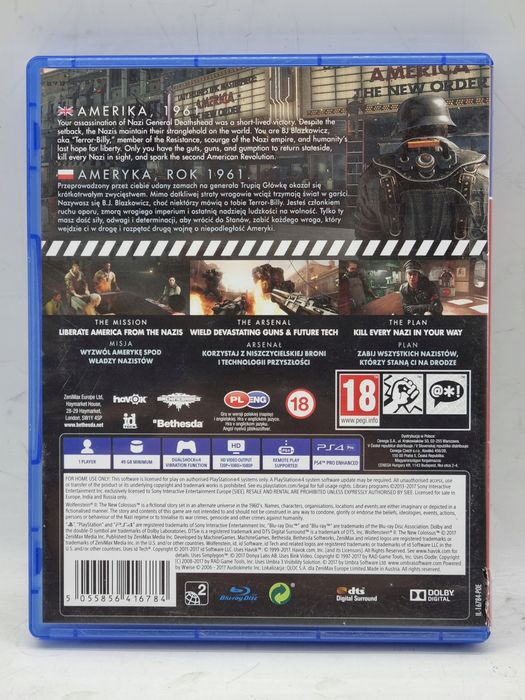 Wolfenstein 2 the new colossus gra ps4 playstation 4