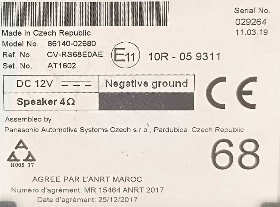 Rádio / Auto Rádio TOYOTA COROLLA Combi (_E21_) ano 2019