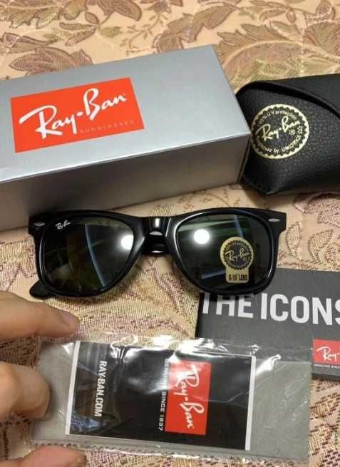 Ray-Ban Wayfarer RB2140 -Czarne/Zielone - Oryginalne