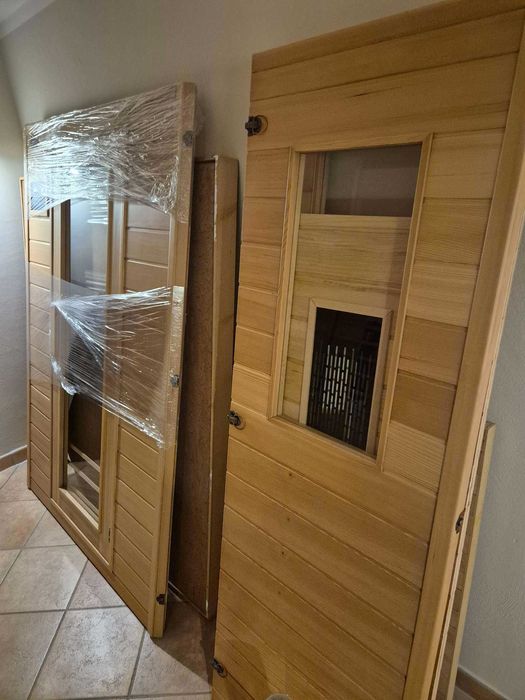 Sauna infrared narożna Kabina fińska piec HARVIA 2w1 4 osobo radio led
