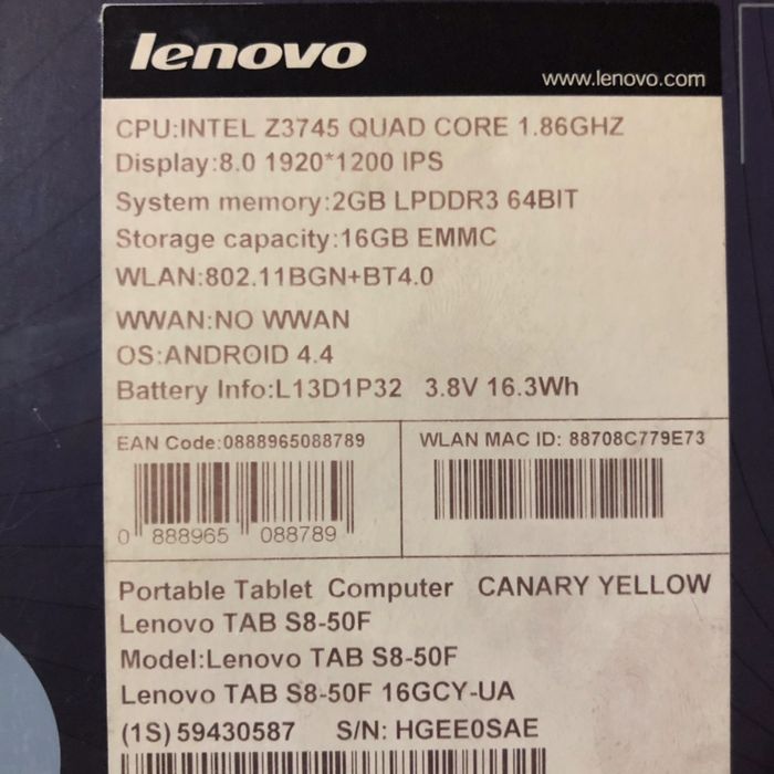 Lenovo Tab S8-50F