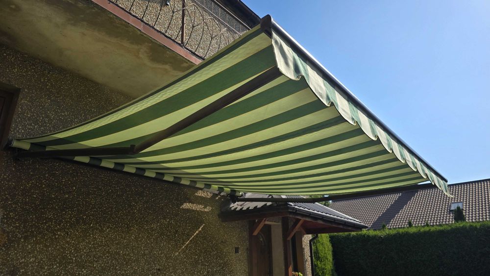 Markiza tarasowa elektryczna przyścienna balkonowa 3,3x3,2m +2 piloty