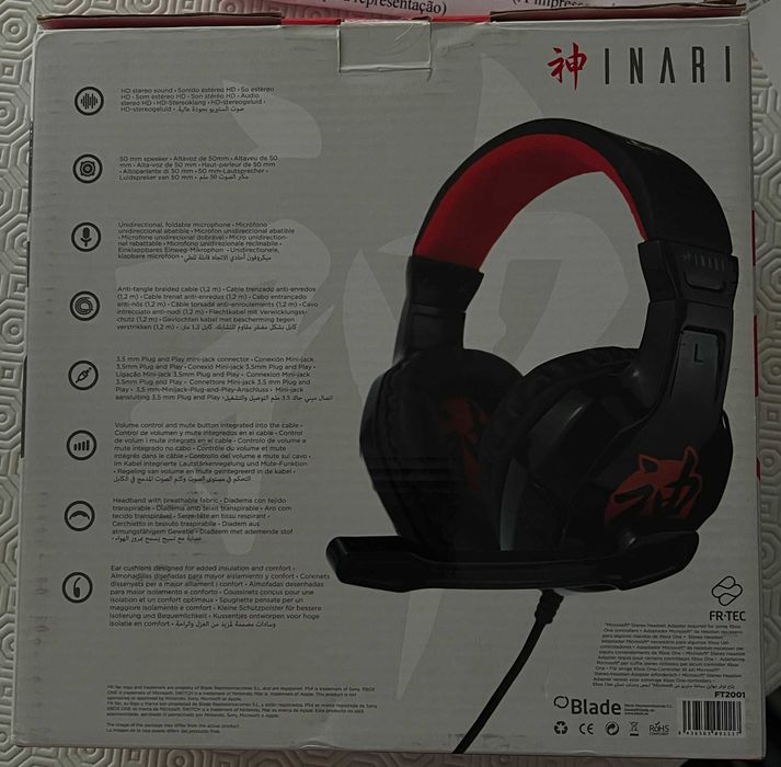 Auscultadores para jogar com Microfone Marca BLADE Inari FT2001