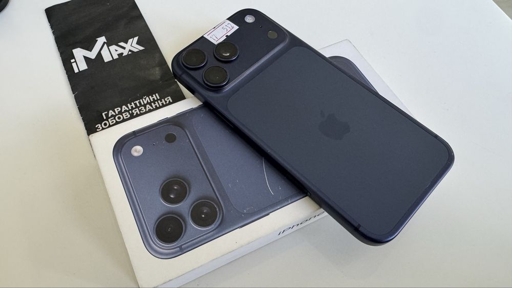 iPhone 17 Pro Max 512Gb Deep Blue 100% АКБ 6 циклів Офіційний Фіз Сім  1270€