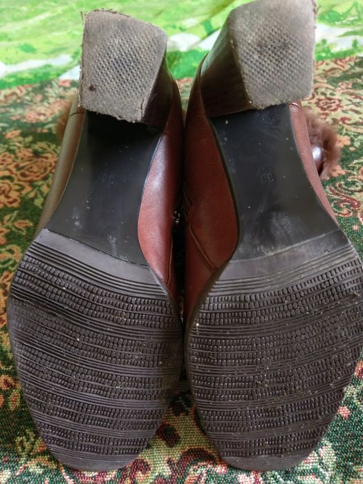 Зимние сапоги из натуральной кожи и меха, 24 см по стельке