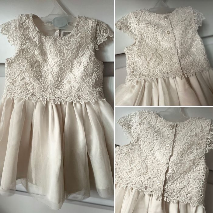 Сукня/плаття на рік/рочок : PRIMARK 9-12 місяців , пудра 12-18 місяців