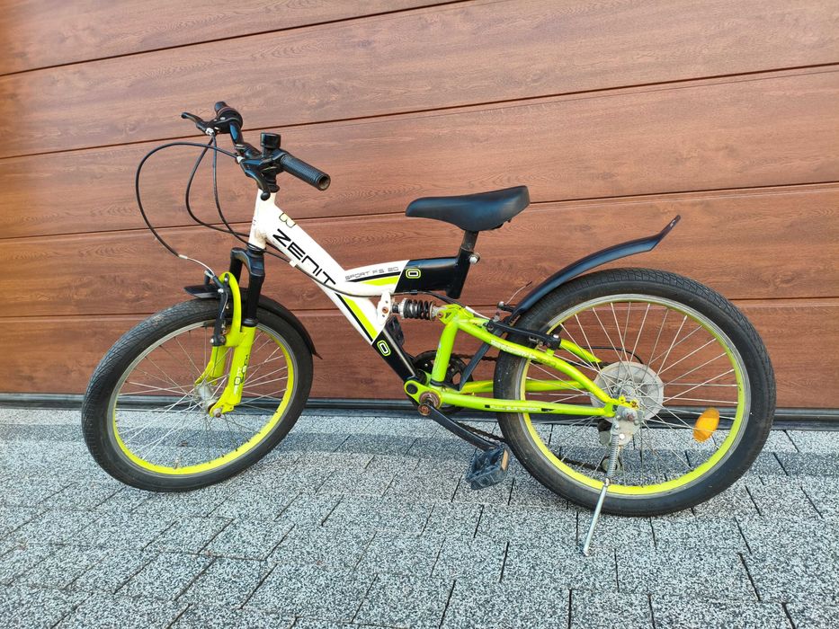 Rower Zenit Sport FS 20 unisex biały zielony 20" przerzutki amortyzacj