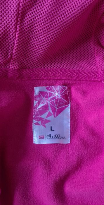 Kolorowa różowa śliska bluza z kapturem na zamek z kieszeniami Cropp