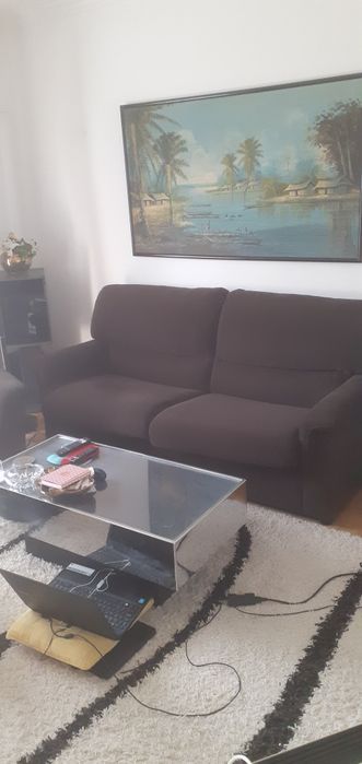 Sofá cama + maple castanho
