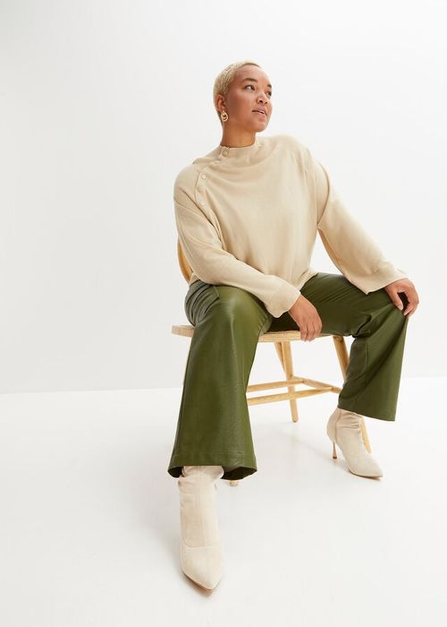 B.P.C beżowy sweter z zatrzaskami 40/42.