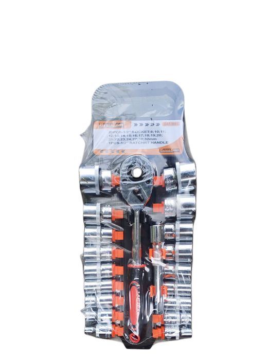 ZESTAW KLUCZY NASADOWYCH 1/2" 18szt 8-32mm  Grzechotka Nasadki Solidny