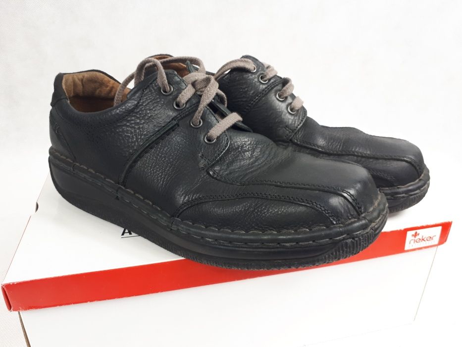 Półbuty JOSEF SEIBEL Garrett Schwarz/Titan 43 skórzane męskie botki