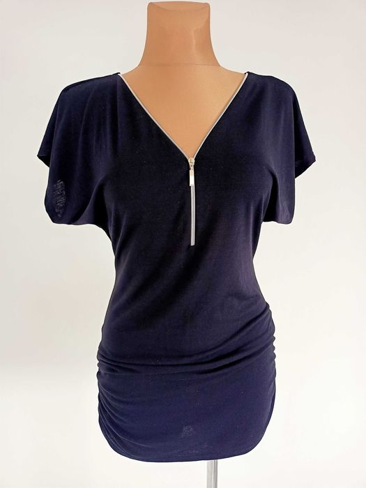 TUNIKA bluzka nietoperz, ozdobny zamek r. uniwersalny