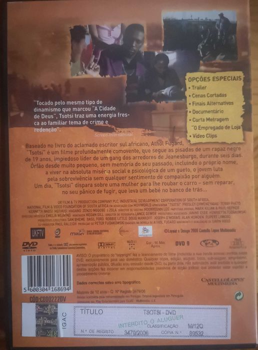 DVD "Tsotsi" de Gavin Hood