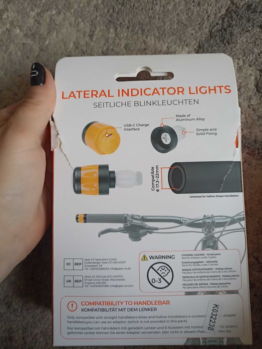 Світлодіодні лампи на кермо велосипеду, самокату, на руль.