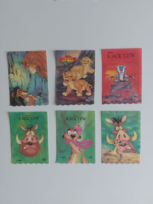 Karteczki kolekcjonerskie Król Lew lata 90.