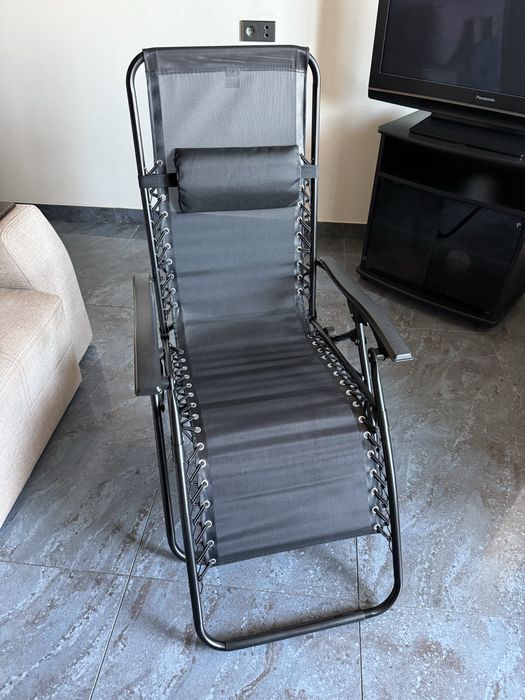 Крісло шезлонг розкладний з підставкою