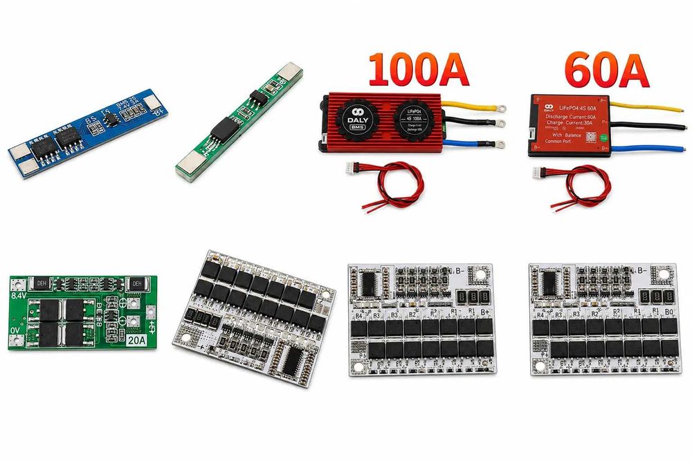 BMS плати 2s 3s 4s 5s захисту та контролери заряду для Li-Ion і LiFePO4 акумуляторів