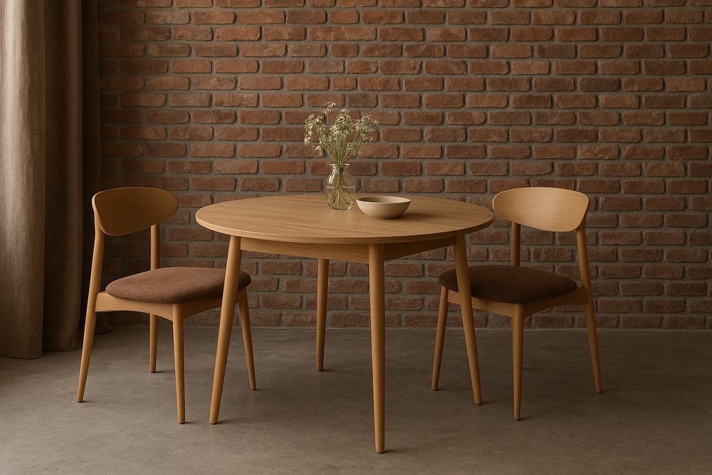 Stylowy Stół Okrągły do salonu lub kuchni 100 cm, bukowe nogi