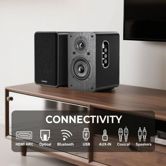 Колонки LONPOO LP-42X з Bluetooth 100 Вт, Hi-Fi звук, USB/HDMI ARC
