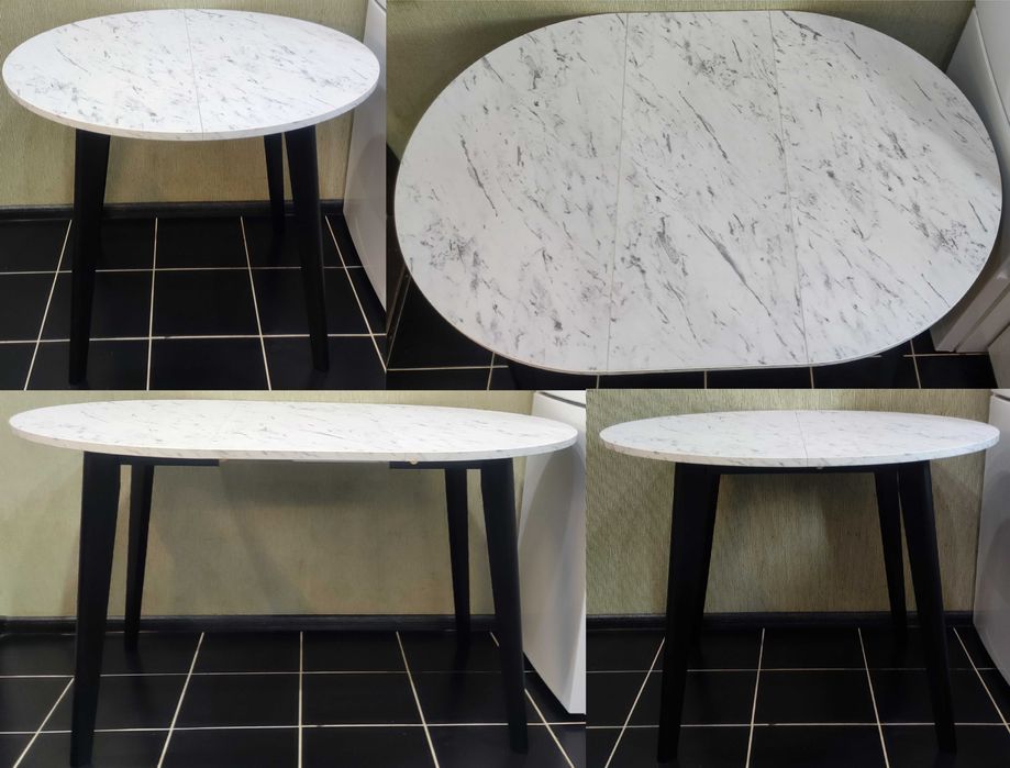Стіл Стол Круглий Мармур Під Старовину 900мм Кухоний Розкладний