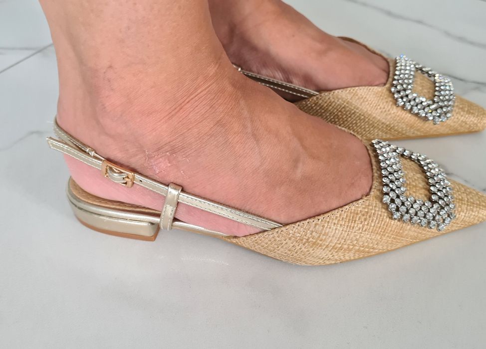 Baleriny sandały bez pięty 36