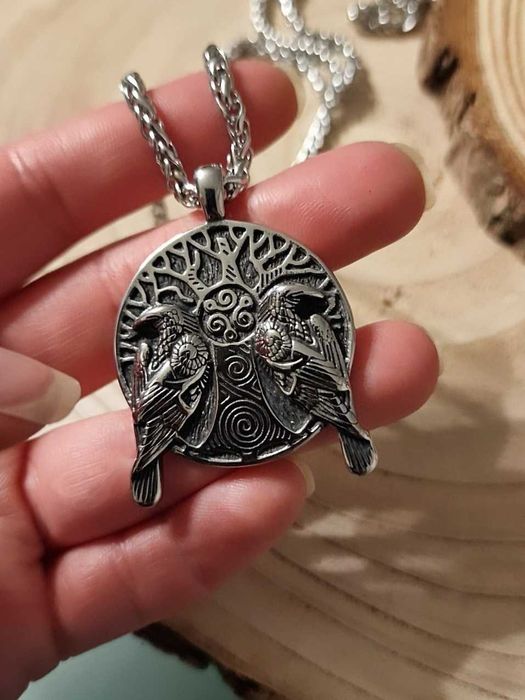 Fio colar necklace cordão vikings corvos arvore da vida odin valhalla