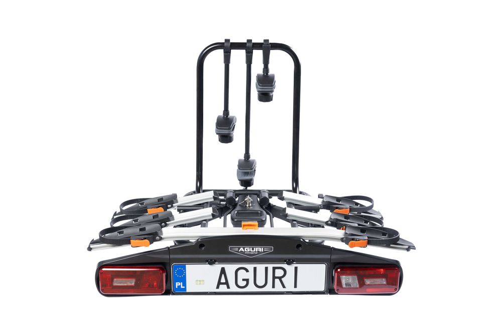 Bagażnik rowerowy platforma na hak Aguri Active Bike PRO 3 Silver uchylany na 3 rowery 13PIN