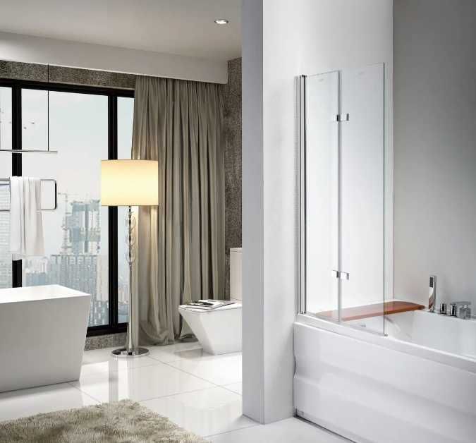 Скляна шторка для ванни Glass 100x140 Silver