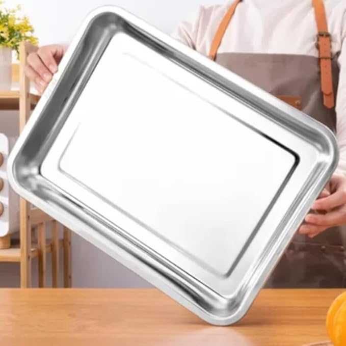 Blacha do pieczenia ze stali nierdzewne, nieprzywierającą, 45x35x4,8cm