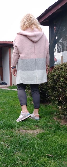 Sweter,  kardigan w paski Linda