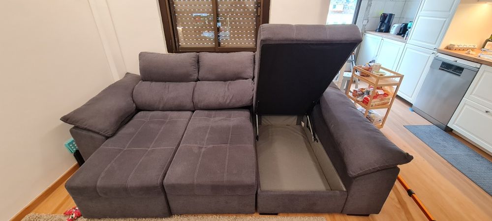Sofá-Cama com Chaise e Arrumação – 2,60 m | Conforto, Estilo e Funcion