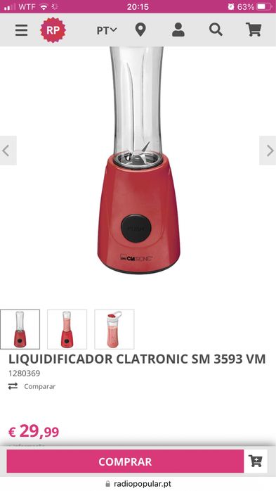Liquificadora CLARATONIC SM 3593 rosa 250W - 0.6L