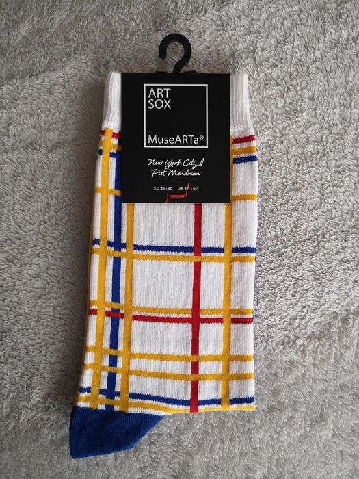 Nowe artystyczne skarpety skarpetki Musearta 36 - 40 Piet Mondrian