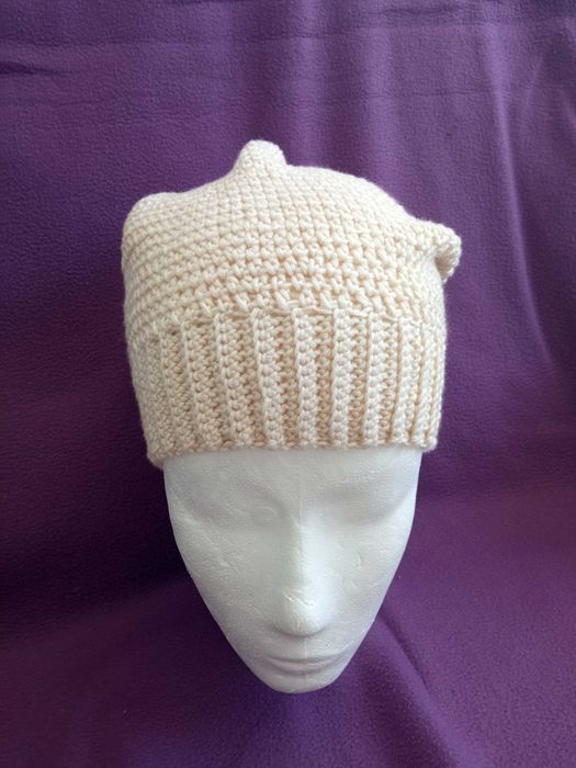 Handmade ręcznie robiona czapka silk+cashmere