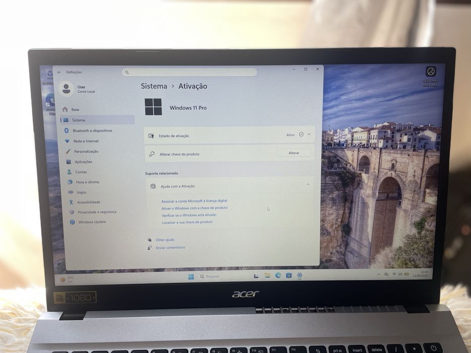Portátil Acer Aspire 3, AMD ryzen 7, 32GB RAM, 1TB SSD, W11 PRO, guarantia até 2028